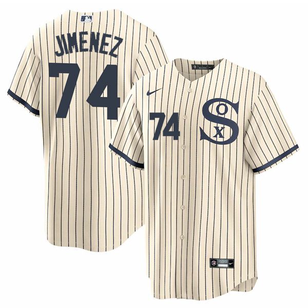 Men Chicago White Sox #74 Jimenez Cream stripe Dream version Game Nike 2021 MLB Jersey